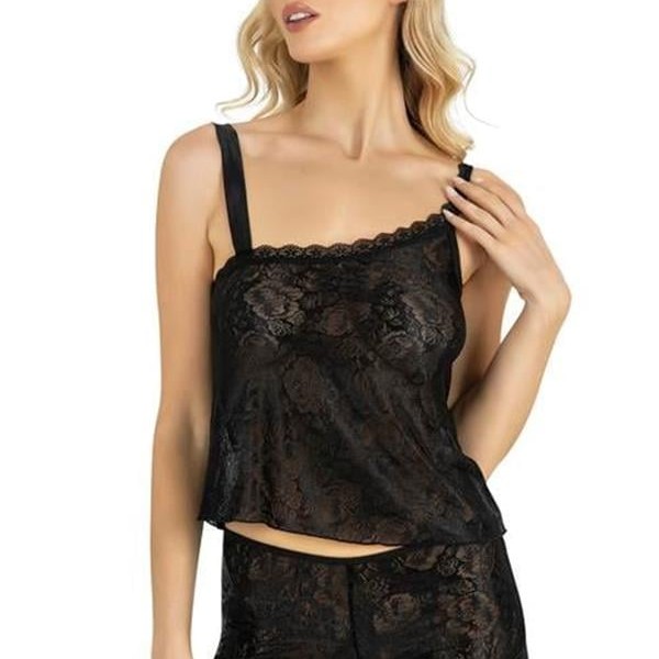 Arias Closet Siyah Saten Şort Takımı 9220