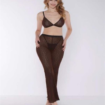 Arias Closet Siyah Transparan Fantezi Sütyen Pijama Takımı