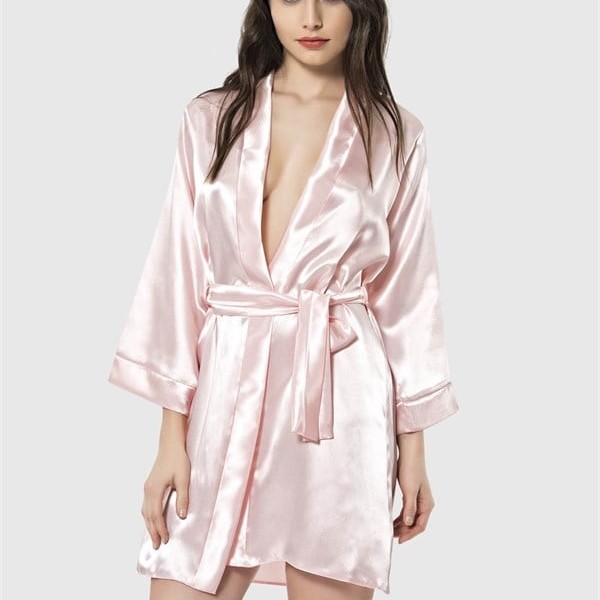 Arias Closet Somon Kısa Saten Sabahlık