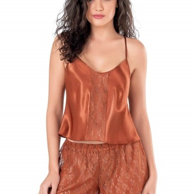 Arias Closet Tarçın Saten Babydoll Şort Takımı