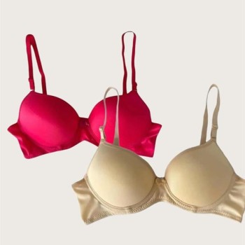 Arias Closet Ten-Kırmızı 2'Li Mikro Kumaş Push Up Dolgulu Balenli Günlük Destekli Sütyen