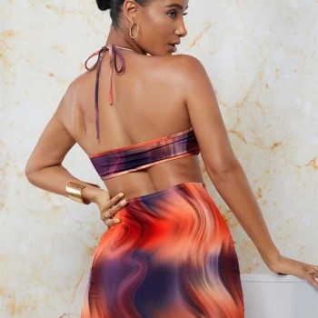 Arias Closet Transparan Detaylı Omuz Dekolteli Mini Fantezi Elbise