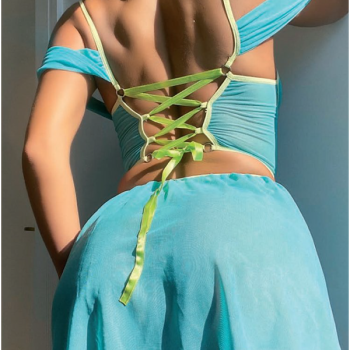 Arias Closet Turkuaz Fantezi Kleopatra Kostümü