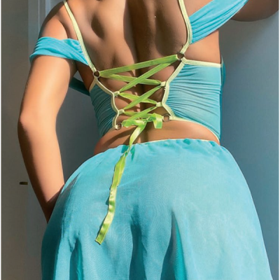 Arias Closet Turkuaz Fantezi Kleopatra Kostümü