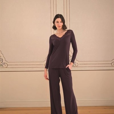 Arias Closet Uzun Kollu Ve Dantelli Pijama Takımı