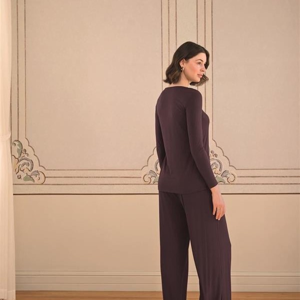 Arias Closet Uzun Kollu Ve Dantelli Pijama Takımı