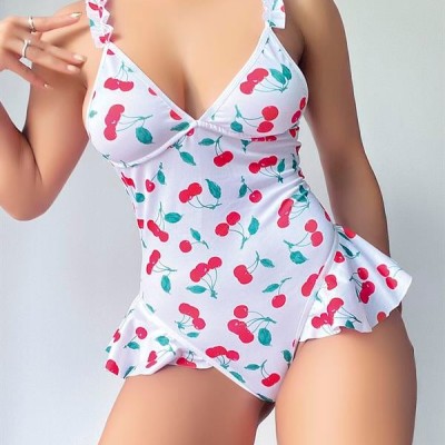 Arias Closet Vişne Desenli Fantezi Body