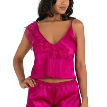 Arias Closet Vişne Saten Şort Takımı 9205