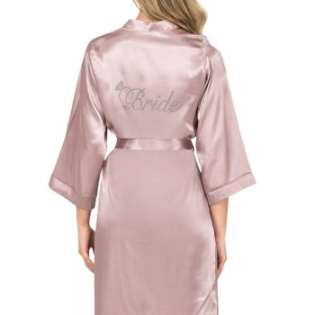 Arias Closet Vizon Kısa Saten Bride Sabahlık