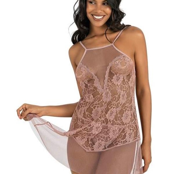 Arias Closet Vizon Kısa Tül Gecelik 4227