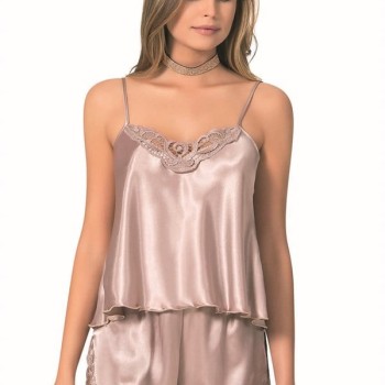 Arias Closet Vizon Saten Babydoll Şort Takımı