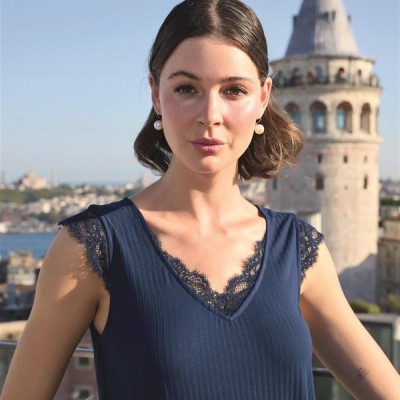 Arias Closet Yaprak Desenli Ve Dantelli 3'Lü Pijama Takımı