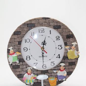 Aşçı Tasarımlı Polyester Duvar Saati Model 2