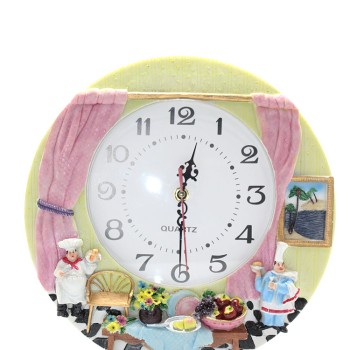 Aşçı Tasarımlı Polyester Duvar Saati Model 3