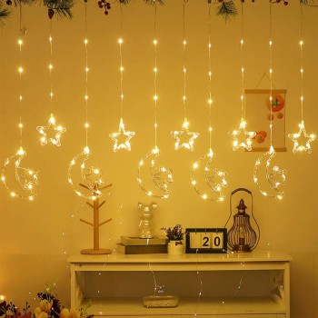 Ay Yıldız Perde Led 10 Saçaklı 