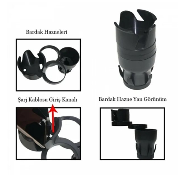 Ayarlanabilir Araç İçi Çoklu Bardak Tutacağı 