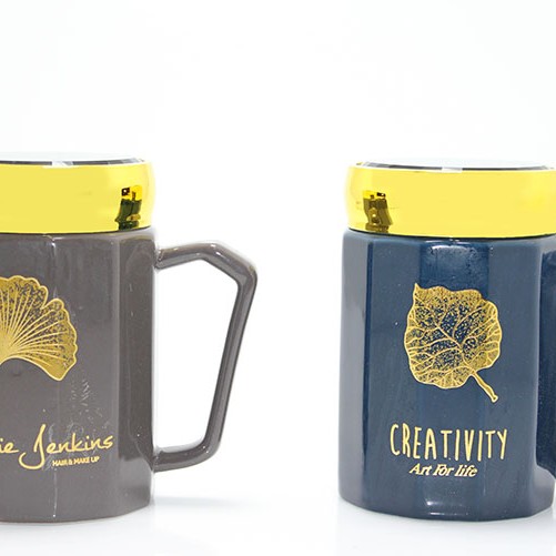 Ayna Kapaklı Porselen Kupa Bardak 