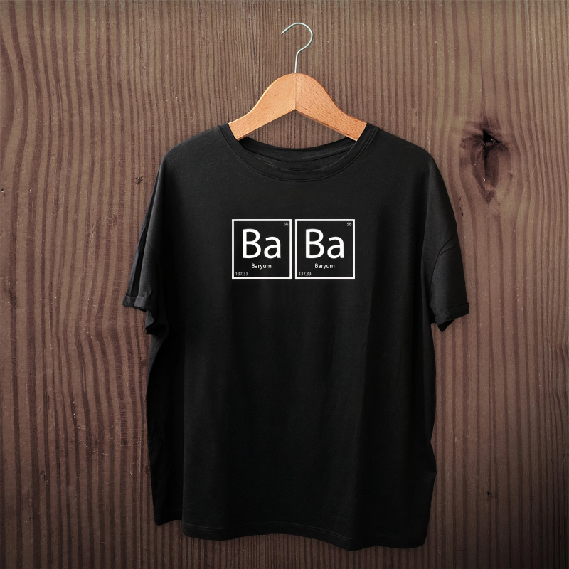 Babalar Günü Baskılı T-shirt - Siyah -