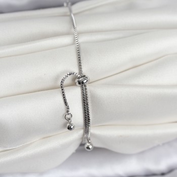 Baget Zirkon Taşlı Çiçek Model Gümüş Renk Asansörlü Kadın Bileklik