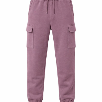 Baggy Üç İplik Kargo Cepli Eşofman Ayarlanabilir Paça Beli İpli Pantolon - Gül Kurusu