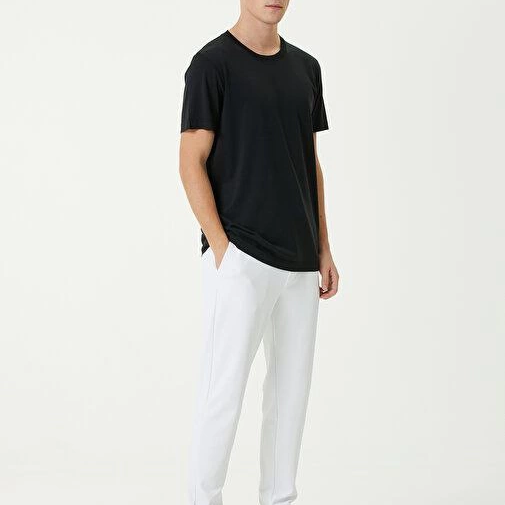 Basic Bisiklet Yaka Regular T-Shirt - Siyah -