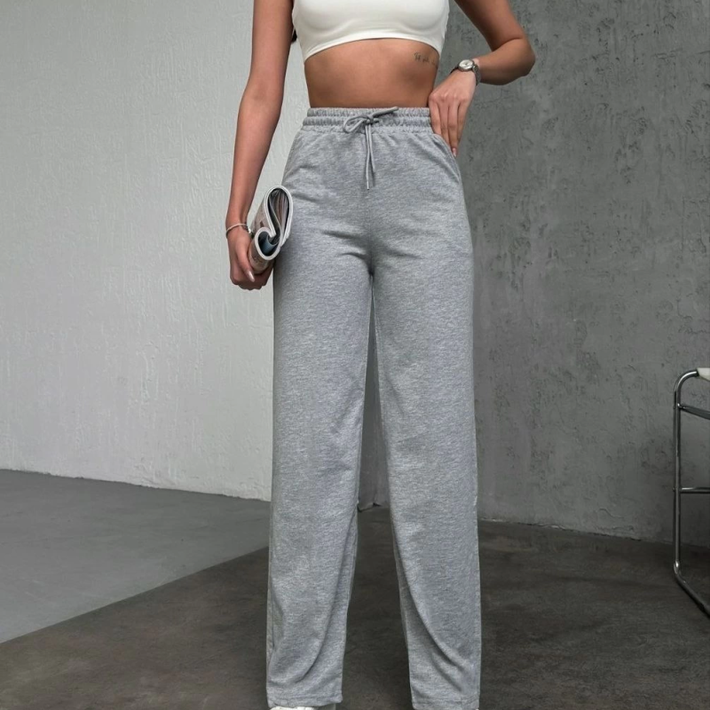 Basic İki İplik Eşofman Pantolon - Gri