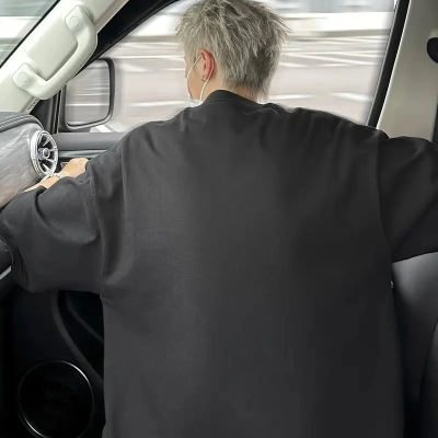 Baskı Oh   Oversive Tişört,Sporda ve Günlük Giyime Uygun - Siyah -