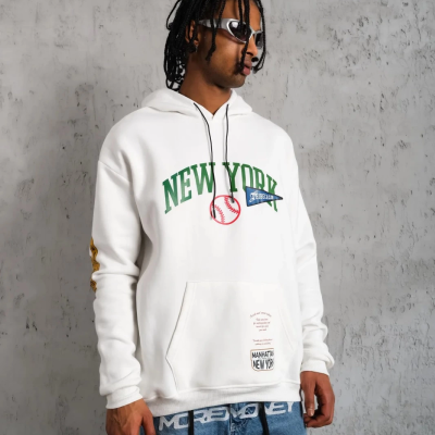 Baskılı Kapüşonlu Sweatshirt - Beyaz -