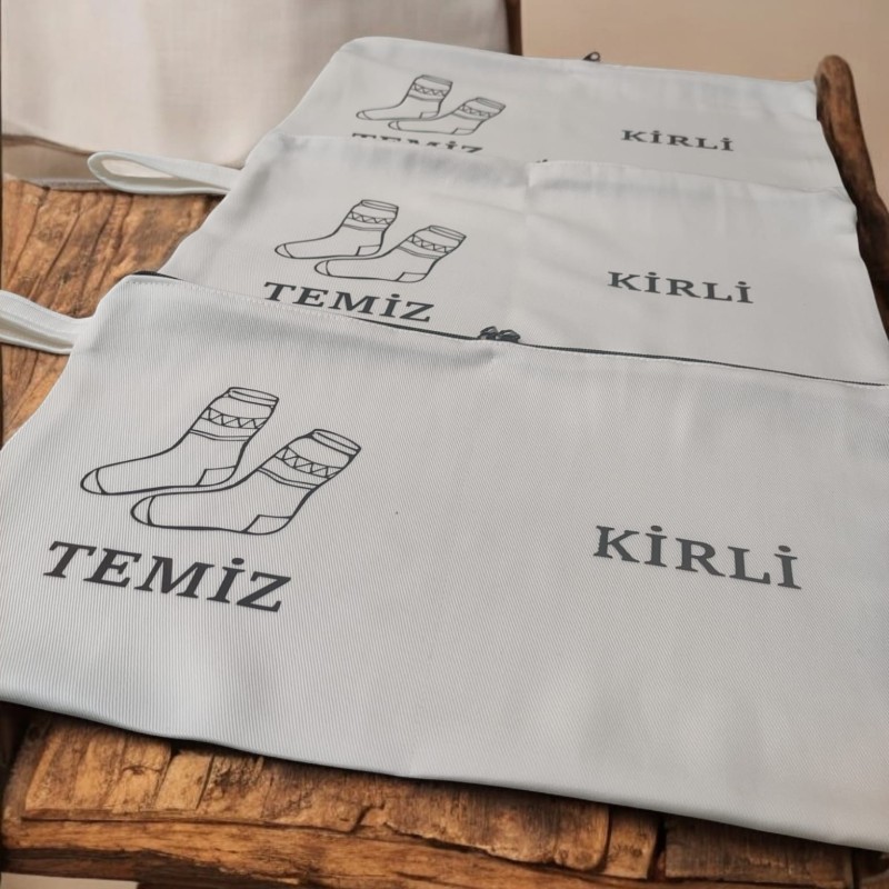 Baskılı Kirli-Temiz Seyahat (Çorap) Torbası 