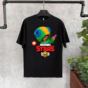 Baskılı Kısa Kol   T-Shirt - Siyah -