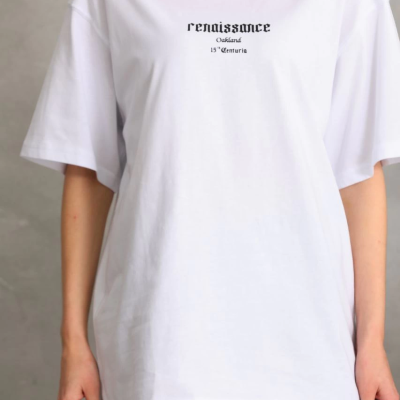 Baskılı Oversize T-Shirt - Beyaz -