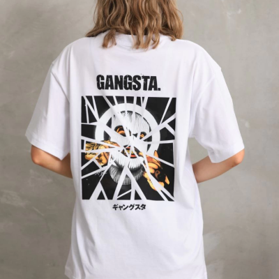 Baskılı Oversize T-Shirt - Beyaz -