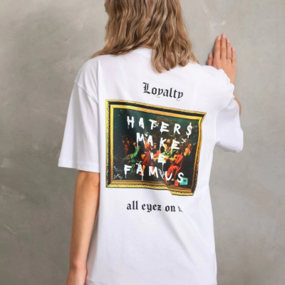 Baskılı Oversize T-Shirt - Beyaz -