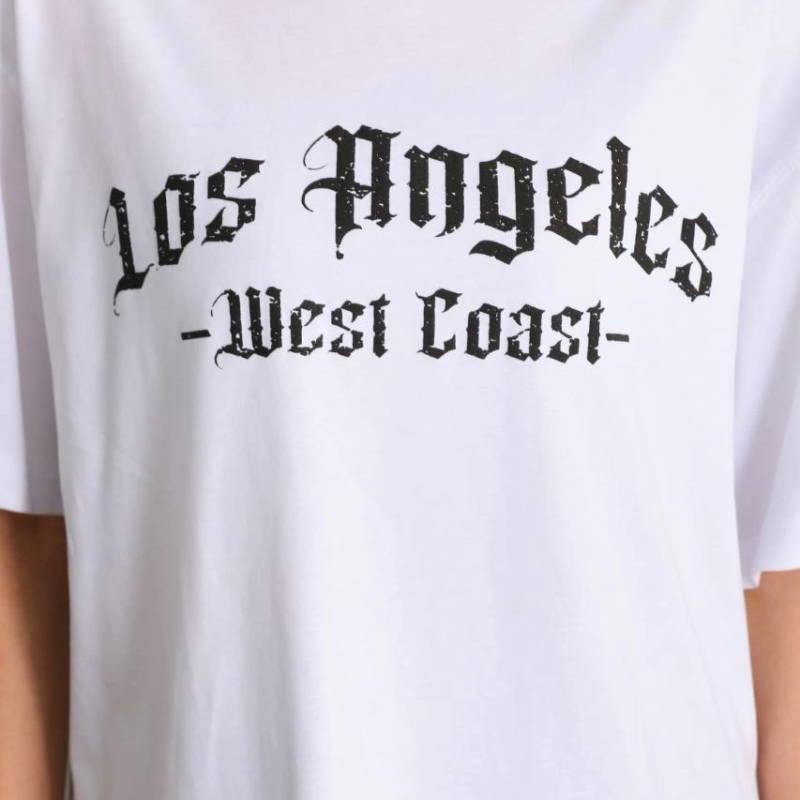 Baskılı Oversize T-Shirt - Beyaz -
