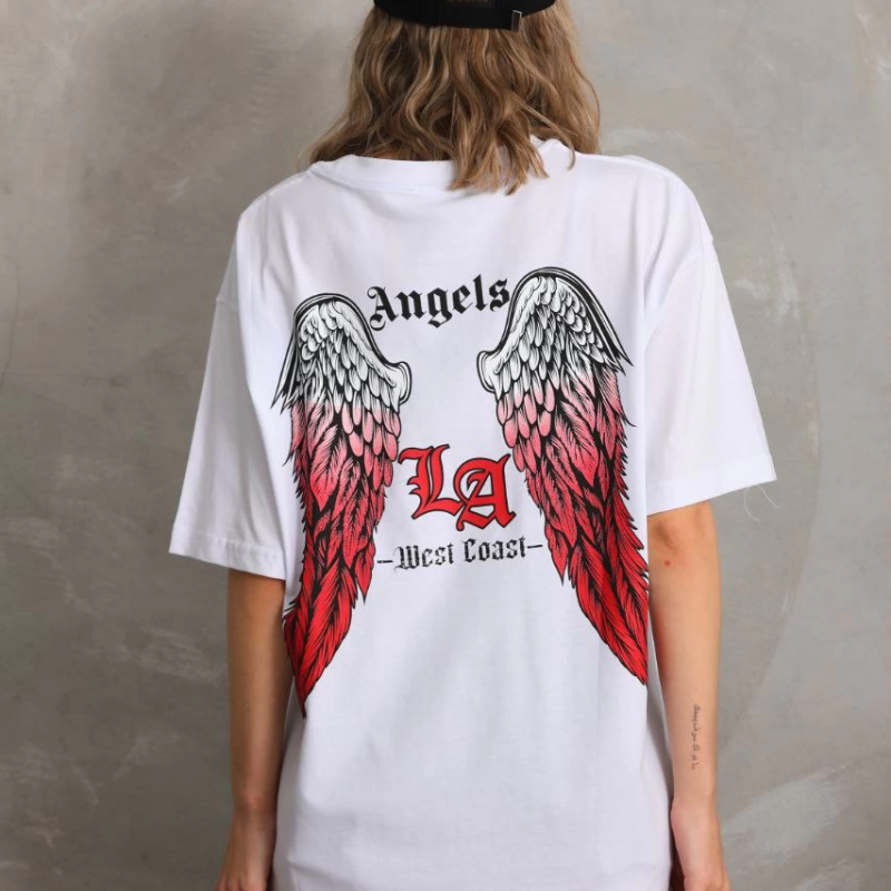 Baskılı Oversize T-Shirt - Beyaz -