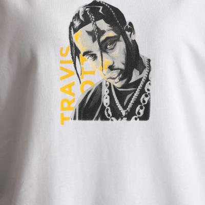 Baskılı Oversize T-Shirt - Beyaz -