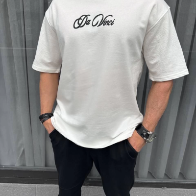 Baskılı Oversize T-Shirt - Beyaz -