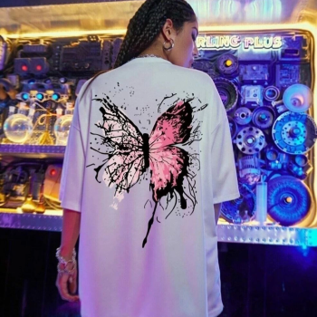 Baskılı Oversize T-Shirt - Beyaz -