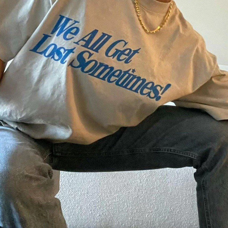 Baskılı Oversize T-Shirt - Beyaz -