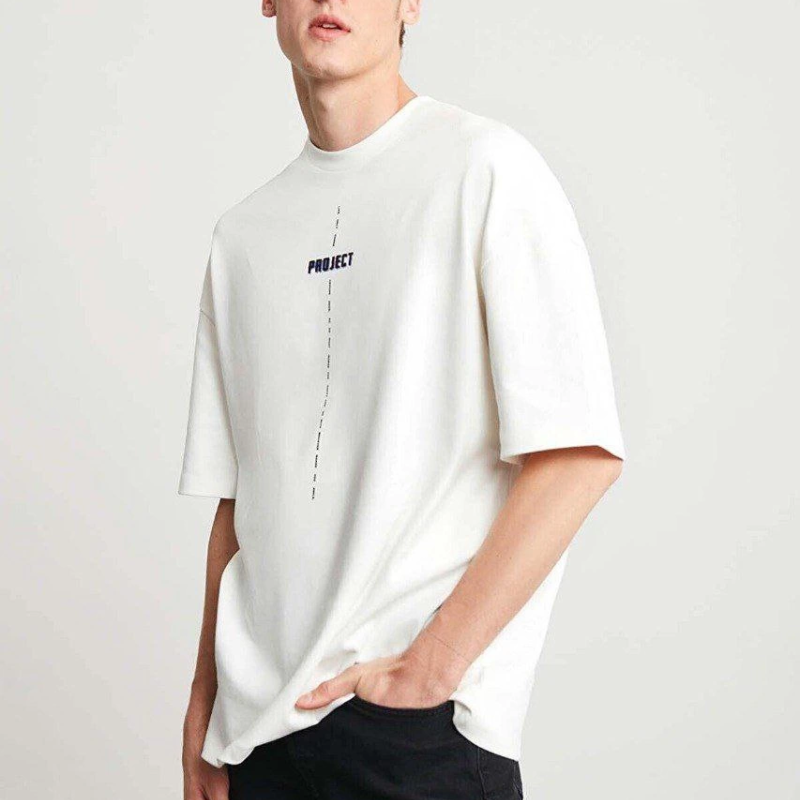 Baskılı Oversize T-Shirt - Beyaz -