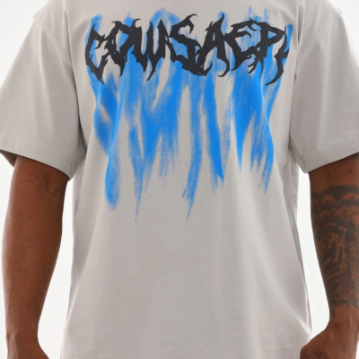 Baskılı Oversize T-Shirt - Gri -