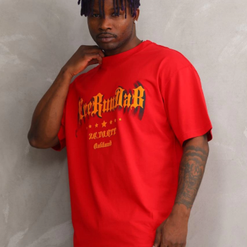 Baskılı Oversize T-Shirt - Kırmızı -