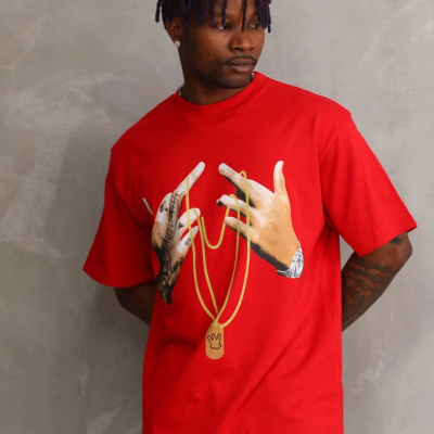 Baskılı Oversize T-Shirt - Kırmızı -