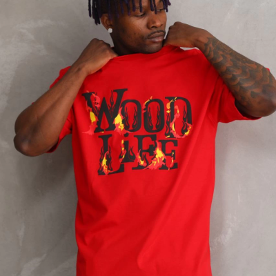 Baskılı Oversize T-Shirt - Kırmızı -