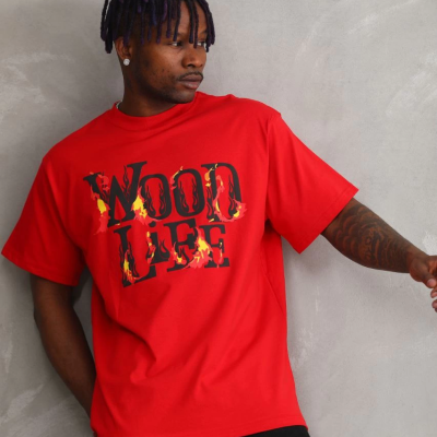 Baskılı Oversize T-Shirt - Kırmızı -