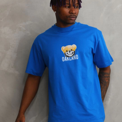 Baskılı Oversize T-Shirt - Mavi -