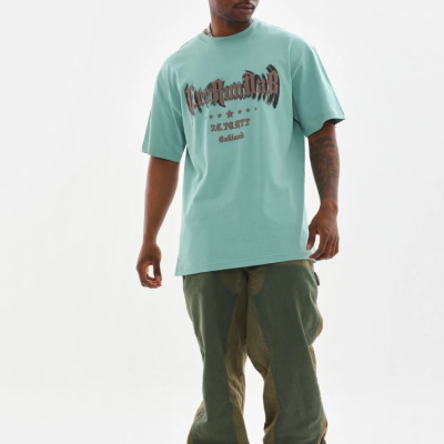 Baskılı Oversize T-Shirt - Mint Yeşili