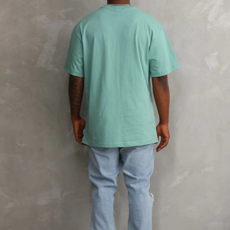 Baskılı Oversize T-Shirt - Mint Yeşili