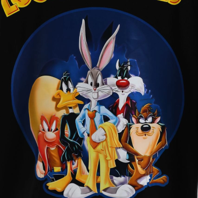 Baskılı Oversize T-Shirt - Siyah -