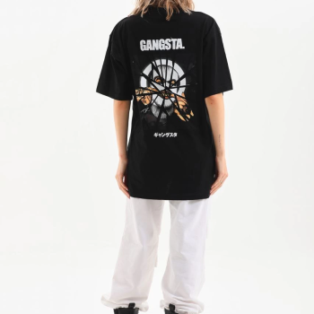 Baskılı Oversize T-Shirt - Siyah -